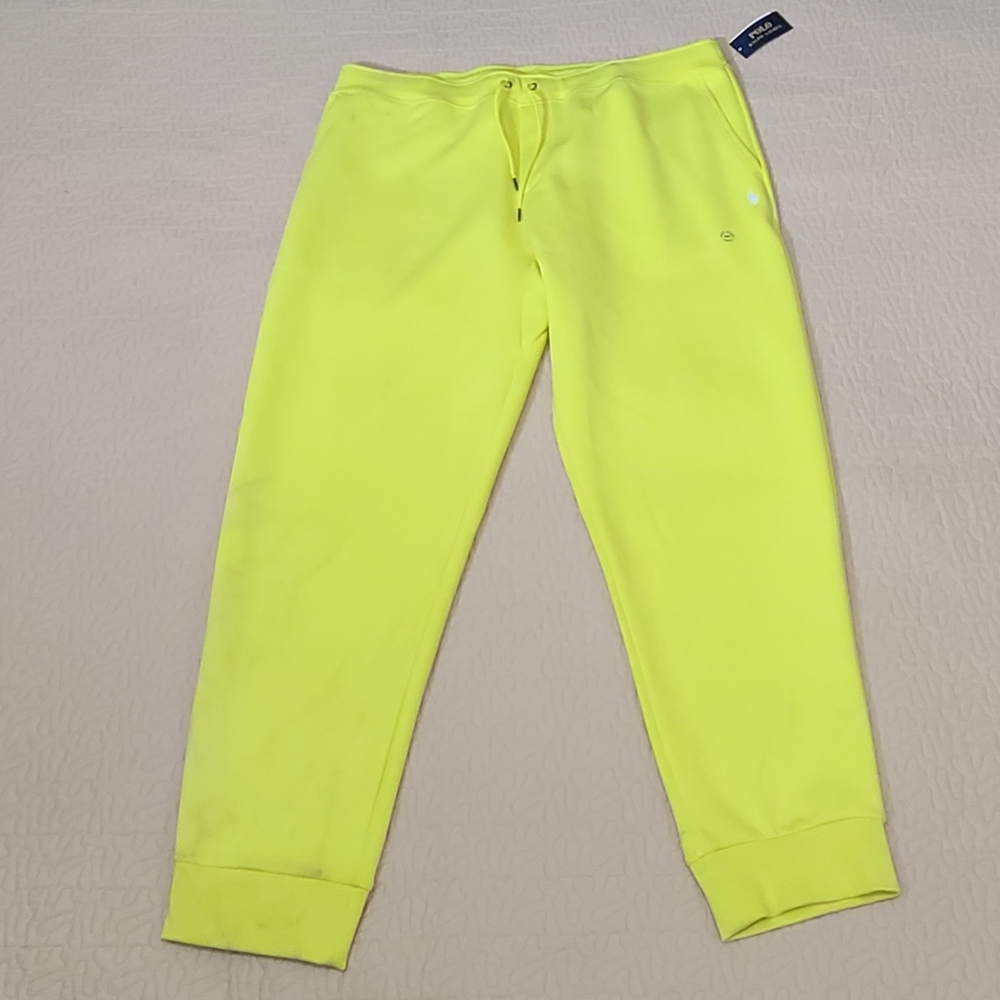Ralph Lauren Polo Neon embroidered logo double knit jogger sweatpants size 2XLT - Picture 3 of 11